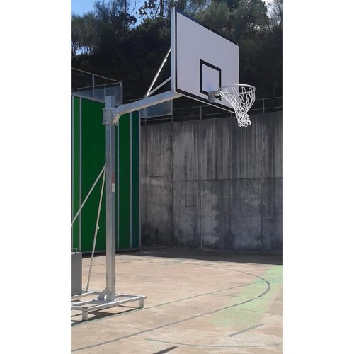 Jgo canastas galvanizadas baloncesto deluxe monotubo trasladables 2 ruedas con carro -sin tableros, aros y redes)