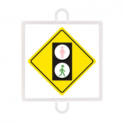 Panel de señalización tráfico de advertencia nº 4 (peatones verde)
