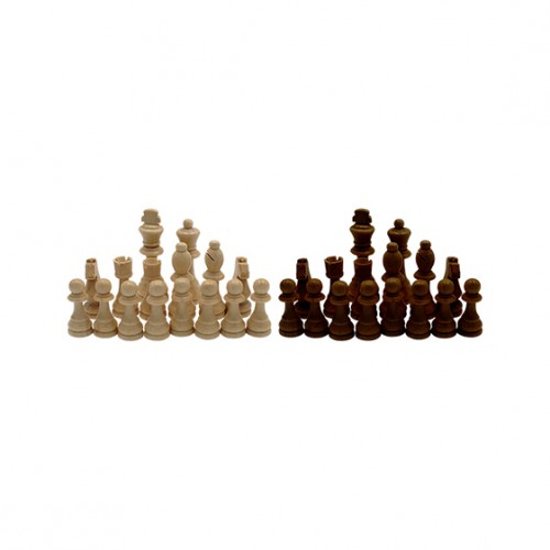 Juego fichas ajedrez madera 9 cm (blancas+negras)